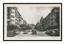 SAN SEBASTIAN - 1950 "Avenue de Espana" Trafic Urbain