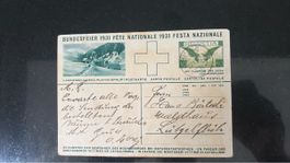 Postkarte Bundesfeier 1931 Lawinenschaden Platta Graubünden