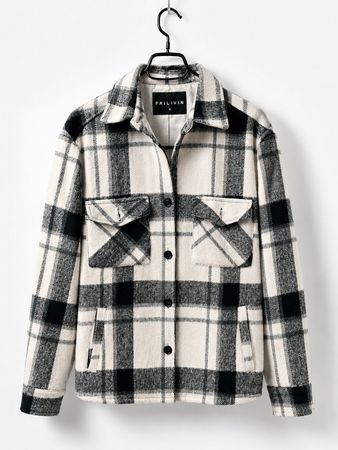 Frilivin Karohemd Jacke Grösse S schwarz/weiss