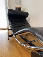 Design Liege / Chaise Longue im LC4-Stil – Leder & Chrom