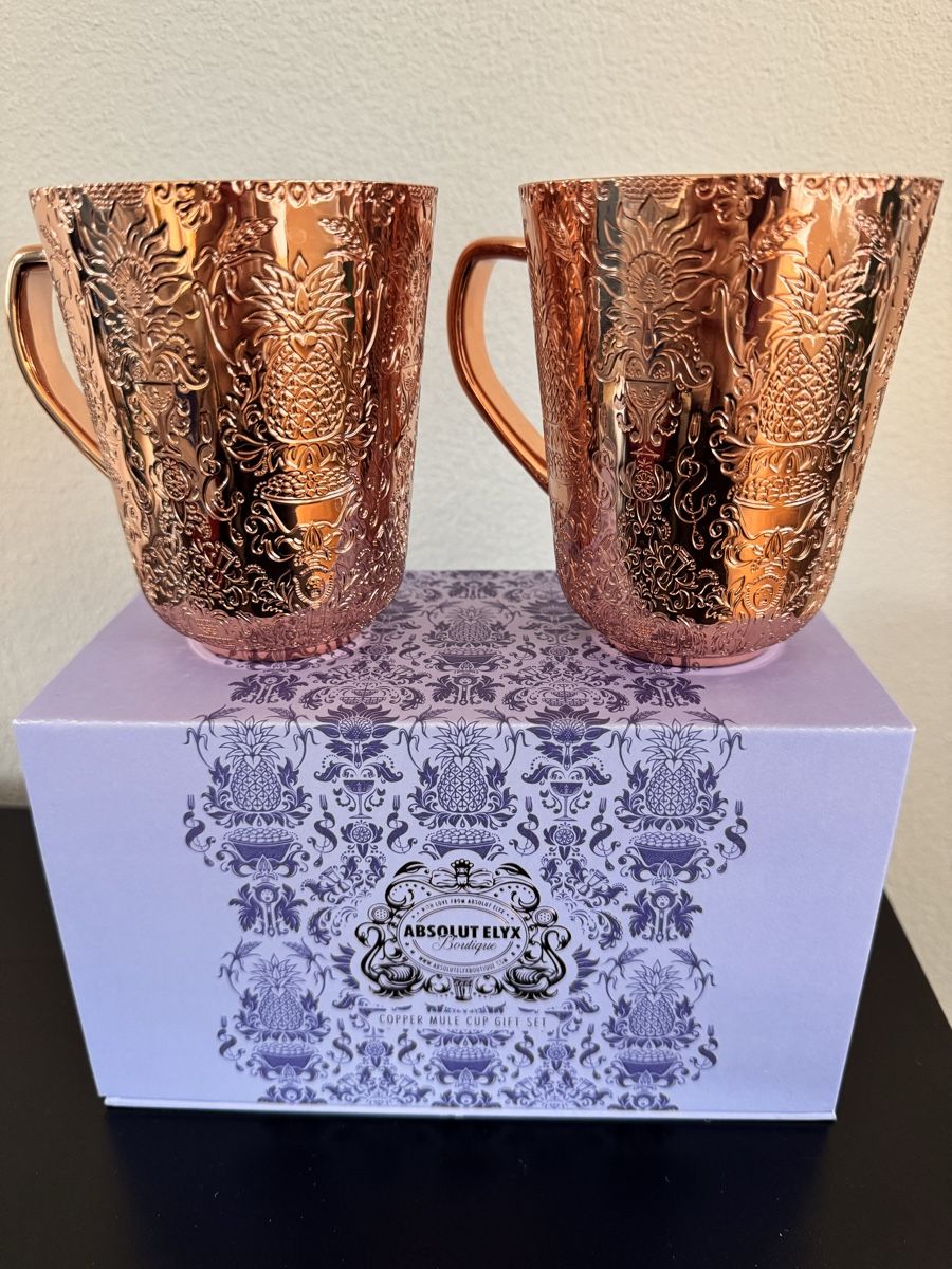 Tazze: New set with 2 Absolut Elyx Vodka Copper Moscow mule mugs – Nuovo (secondo la descrizione) da Uetikon am See venduto da kar_r6xq