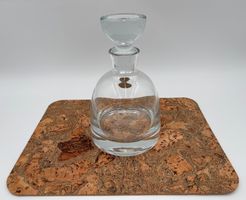 Glaskaraffe Whisky mit Glaszapfen flach - konisch massiv