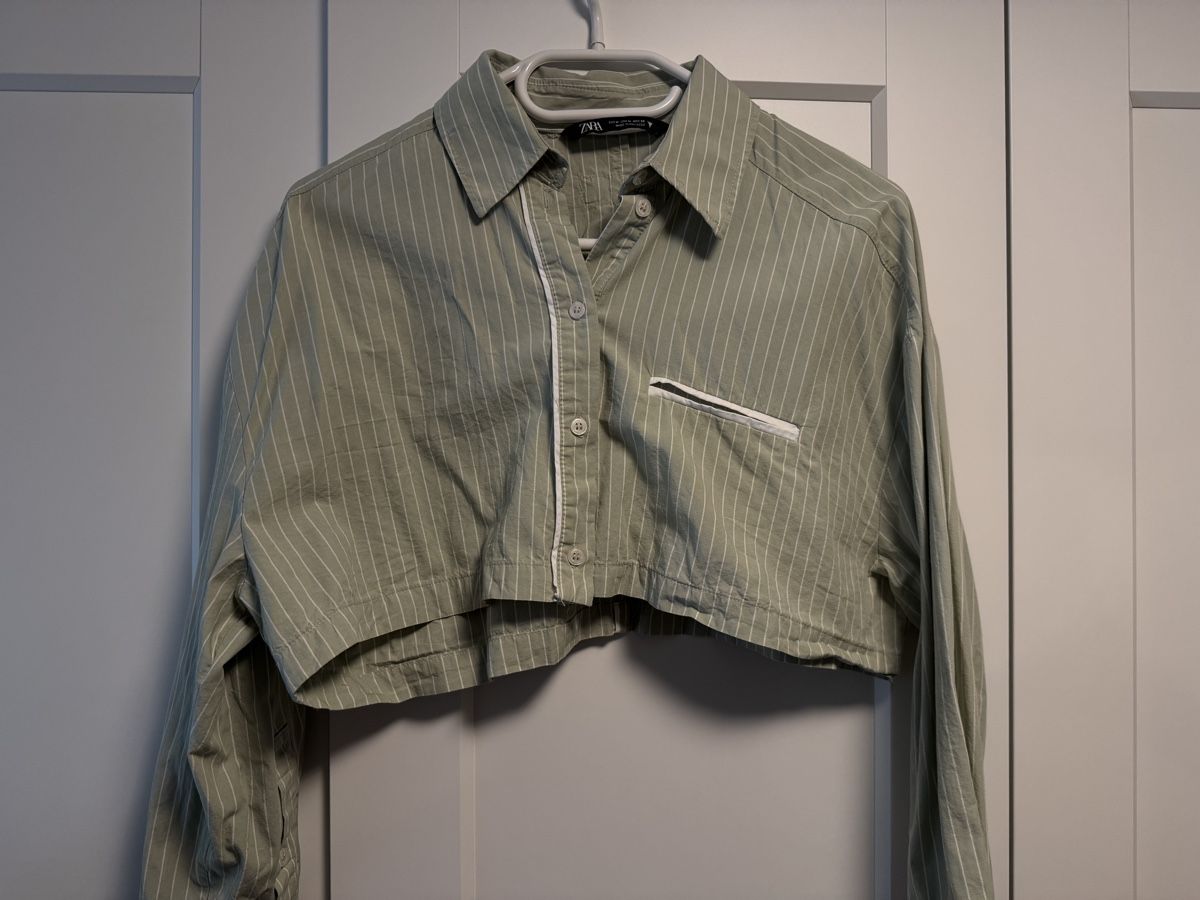 Blusen: Zara Crop Top Bluse, Gr. M, gestreift – Neu (gemäss Beschreibung) aus Buchrain von Babyblau777