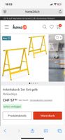 Arbeitsbock 2er Set gelb Relaxdays neu