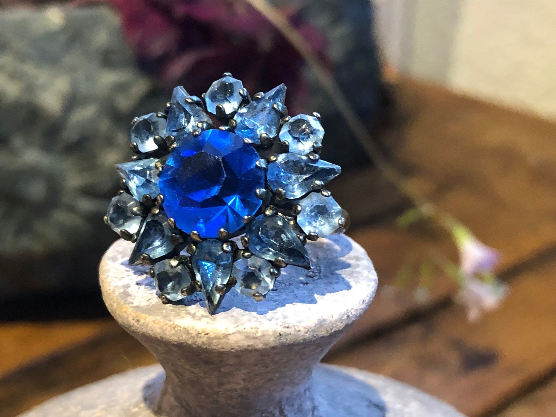 Anelli: Fingerring Ring blau Kitsch glänzend Grösse verstellbar – Nuovo (secondo la descrizione) da Wald ZH venduto da rotschmuddl 1