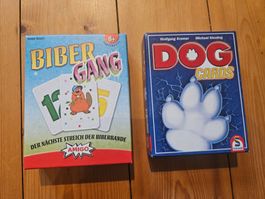2 neuwertige Spiele ab 8, DOG Cards & Biber Gang