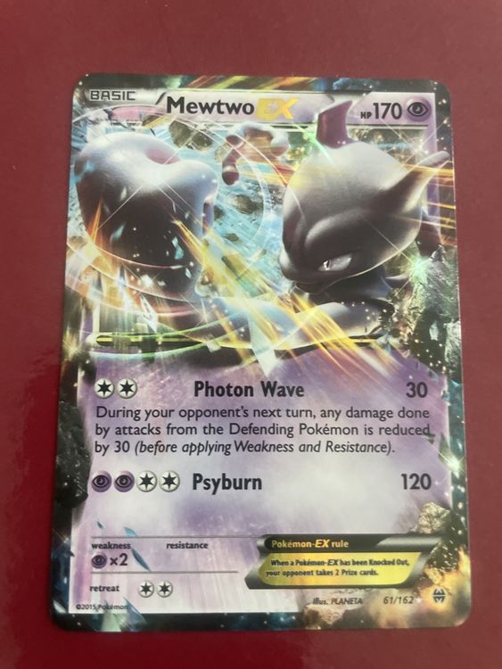 Pokemon Basic Mewtwo EX 61/162 ultra rare Fullart EN (Neu (gemäss ...