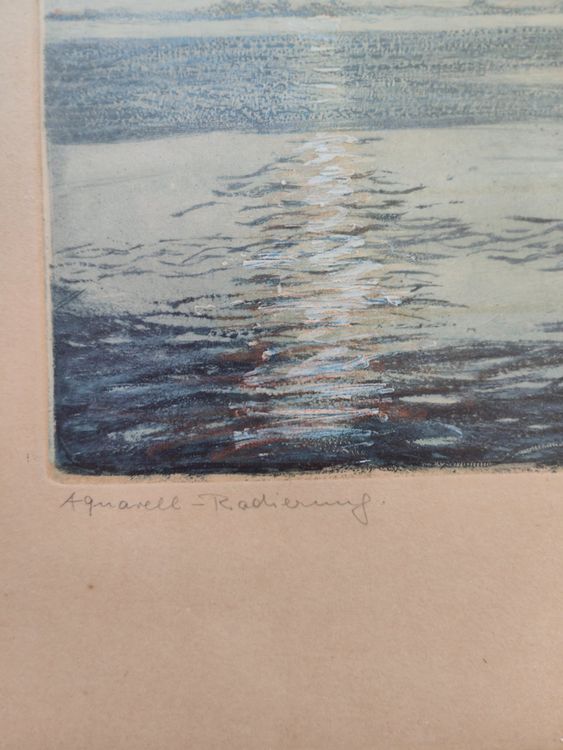 Aquarell Radierung von Max Brüning. Kaufen auf Ricardo