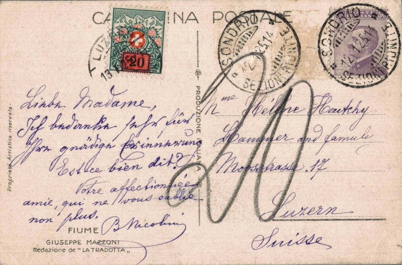 Cartes postales: Ansichtskarte Fiume, Flagge mit Adler 1925 – D'occasion à Luzern par Kartenansicht 1