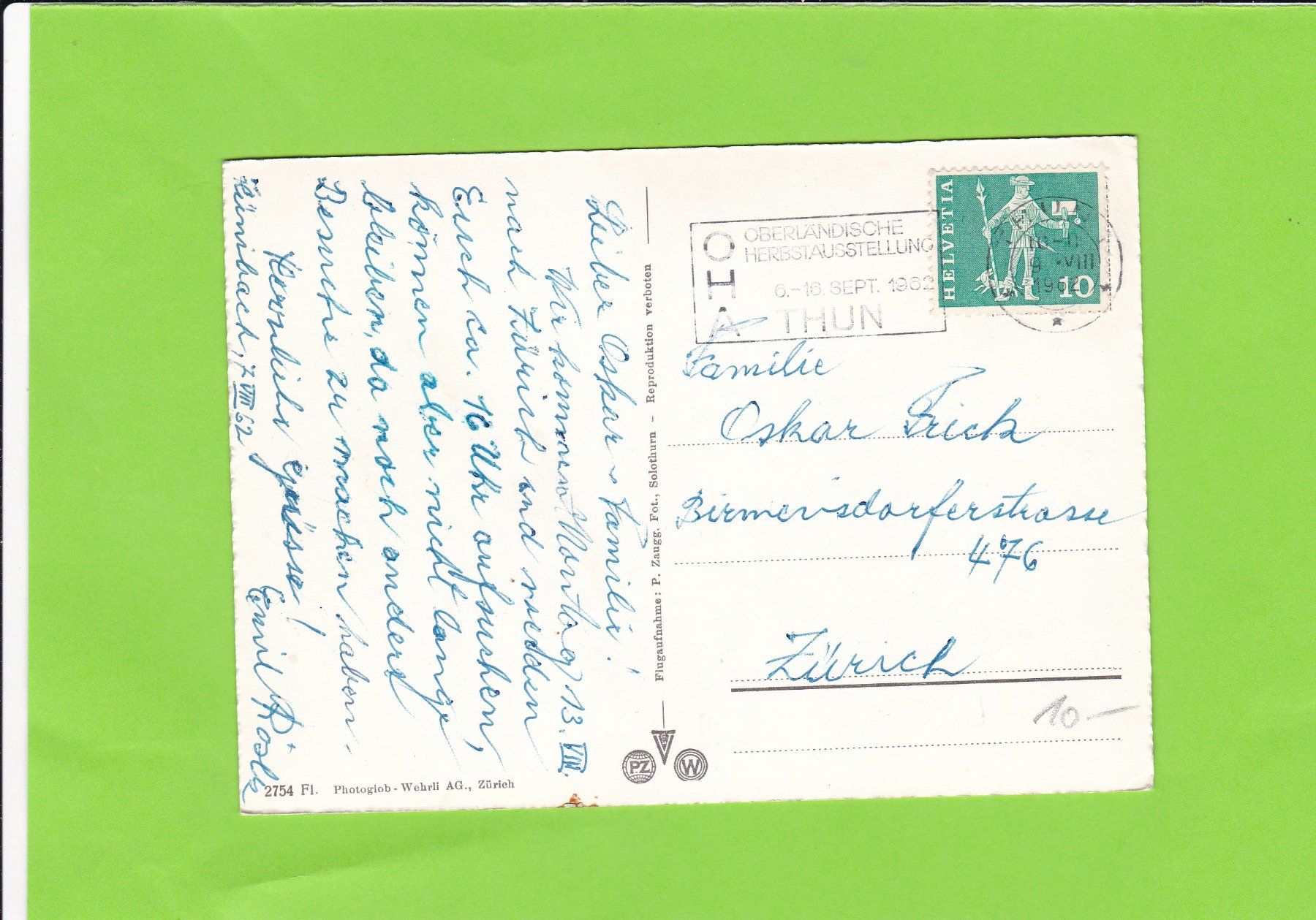 Cartoline postali: Hilterfingen – Usato da St. Peterzell venduto da neckertal 1