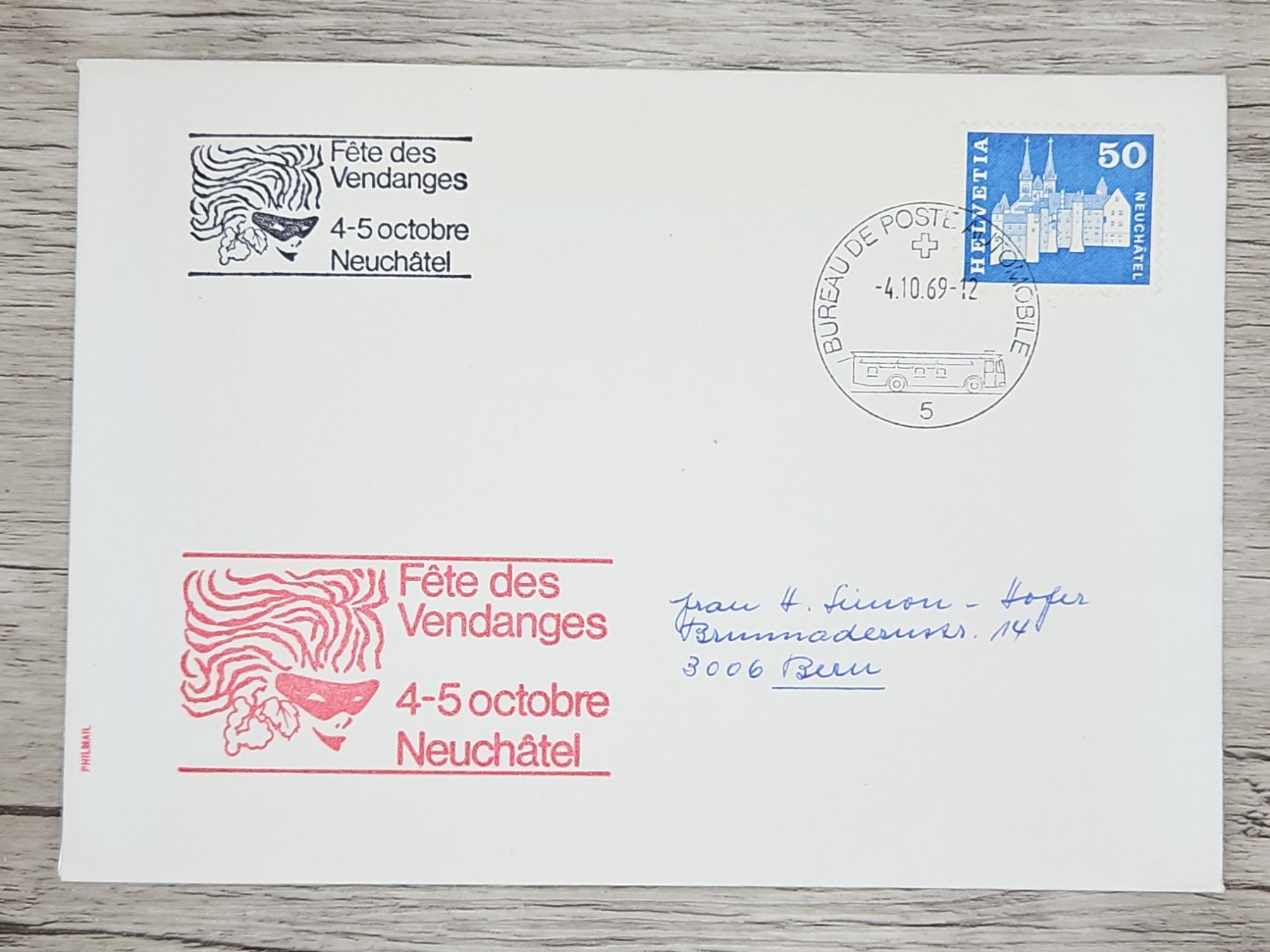 Tutti i francobolli: CL18 Enveloppe + Timbre Suisse 1969 – Usato da Cousset venduto da Patrick_Collections