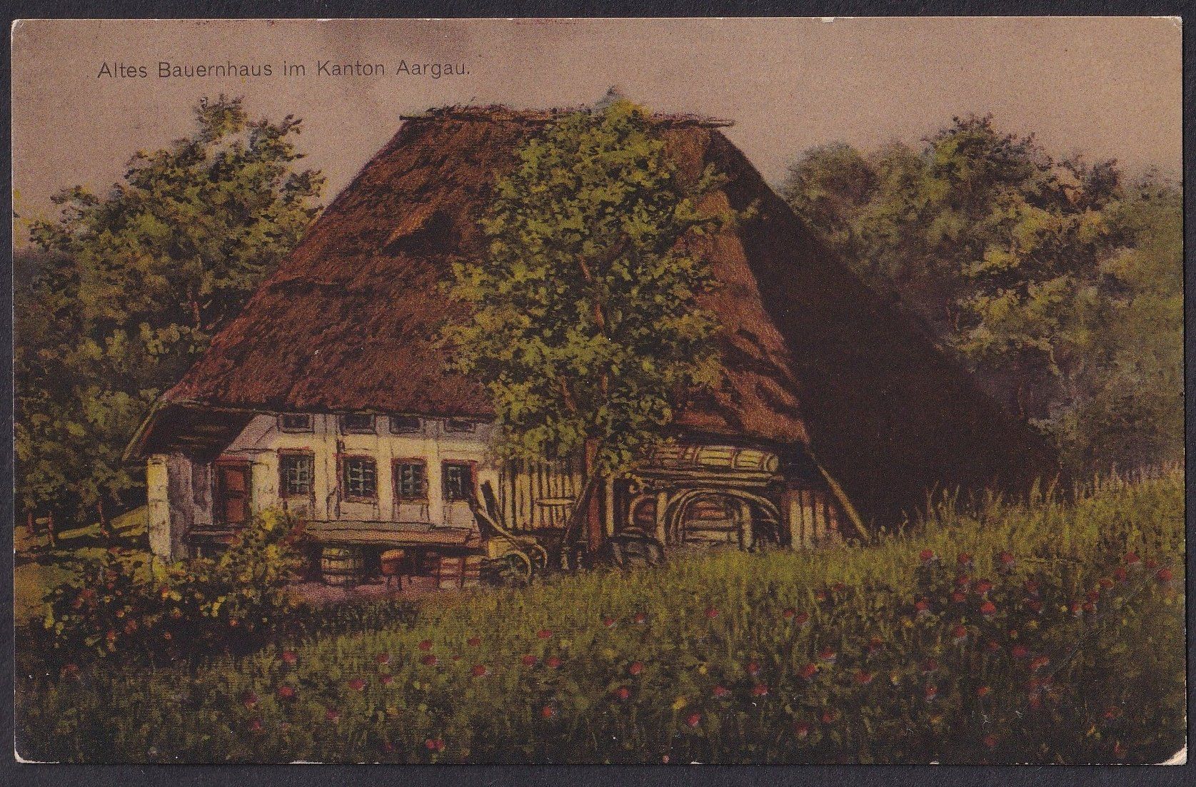 Cartes postales: Aargauer Bauernhaus Strohdachhaus – D'occasion à Olten par clotaldi