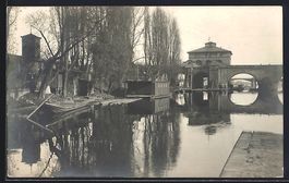 Münsingen, Partie am Fluss mit Brücke