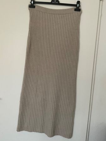 MARCO PECCI 50% Merinowolle Rock Strickrock Gr L beige