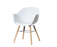 2erSet Schalenstuhl, Kunststoff,Holzbeine/NP:323Fr/weiss/Neu