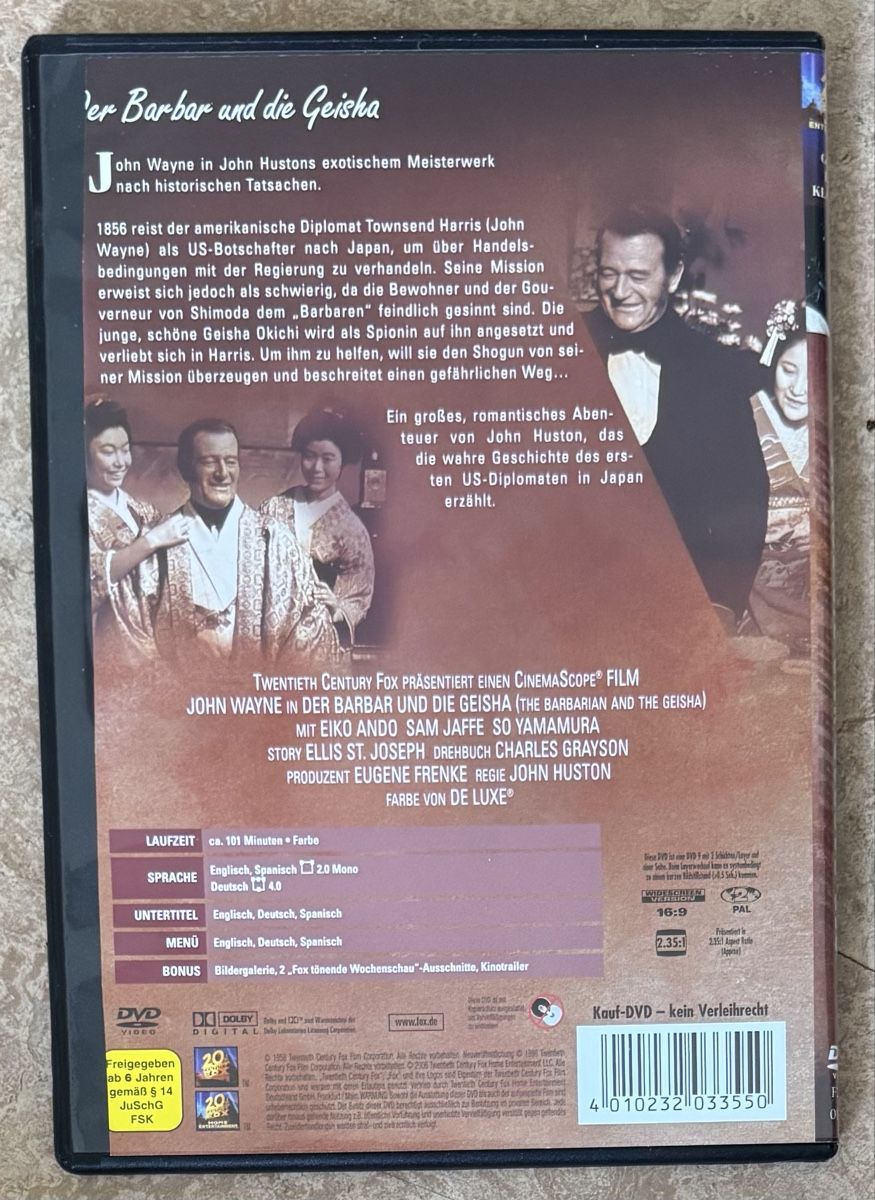 Tutti i DVDs: DER BARBAR UND DIE GEISHA – Nuovo (secondo la descrizione) da Dietikon venduto da AndreaSch01 1