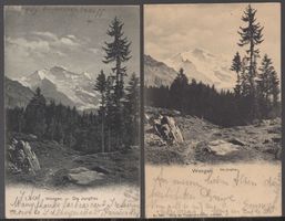 2 Karte  WENGEN  -  Die Jungfrau  1902 + 1908