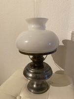 Antike Petroleumlampe, Glas, Messing, Rarität, Vintage
