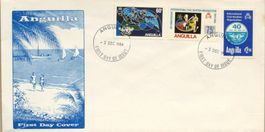 original HANS ERNI + SADIOU DIOUF 1984 ANGUILLA FDC ¡RRR!