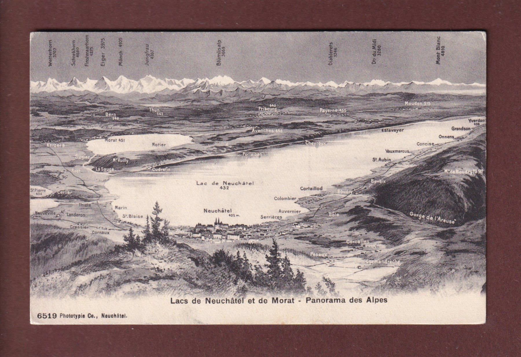 Cartoline postali: Lacs de NEUCHÂTEL et MORAT - 1907 – Usato da Pully venduto da nicecards