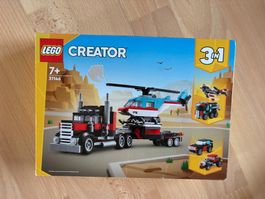 Lego Creator 3in1 Tieflader mit Hubschrauber