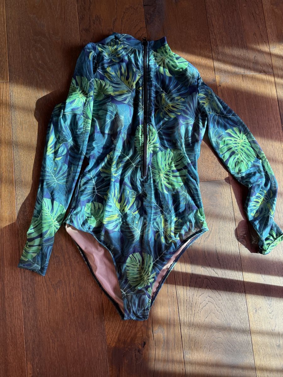 Costumi da bagno & Bikini: DurchbräuneBadeanzug mit Ärmeln, mit Blätter Muster, Grösse – Nuovo e nell'imballaggio originale da Pieterlen venduto da Ksenia3003 7