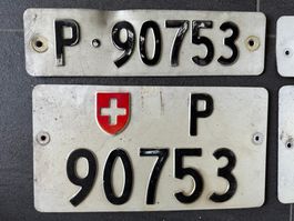 Paar Nummernschilder PTT Post 90753 antik f. Sammler