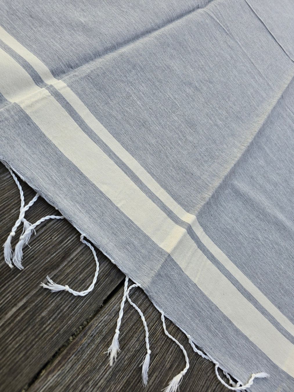 Teli da bagno: Fouta: Hammamtuch helles grau/blanc cassé-ANGEBOT – Nuovo (secondo la descrizione) da Romanshorn venduto da Rachacha 1