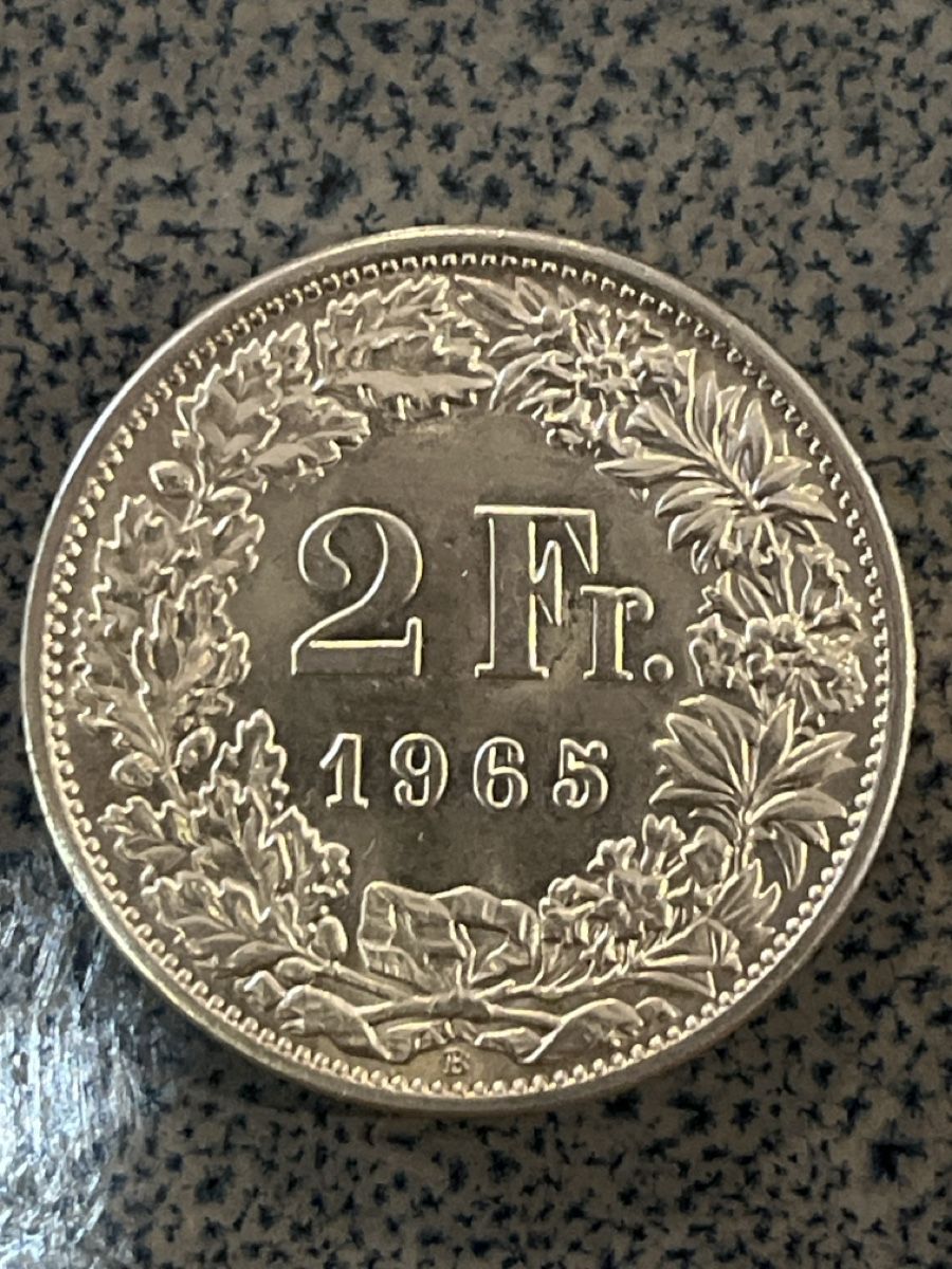 Tutti le monete: Deux francs argent 1965 B – Usato da Prangins venduto da Rodard8