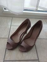 High heels Peep-Toe women's elegant shoes , Taupe, Size 38