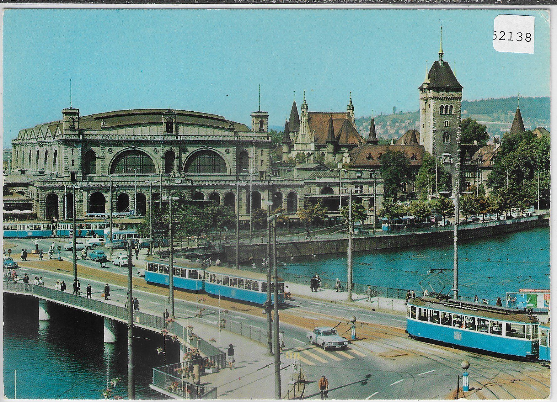 Cartoline postali: Zürich - Bahnhof mit Tram – Usato da Ettingen venduto da Kartenplanet