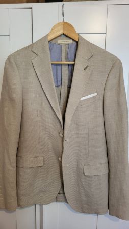 ZARA MAN Sakko Herren beige Grösse 46 Natural Fibres