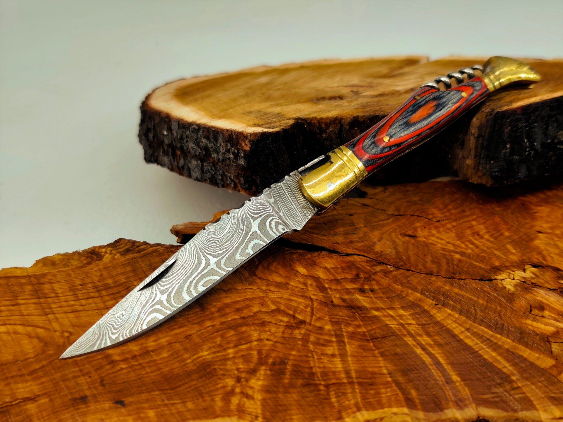 Accessori: Laguiole Damast Messer Klappmesser echtes Damastmesser – Nuovo e nell'imballaggio originale da Arlesheim venduto da Premius_1 1