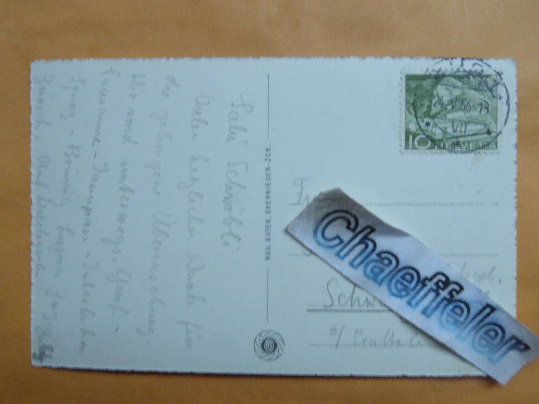 Cartoline postali: 412  Zug.  Am Quai  1956 – Usato da Zürich venduto da Chaeffeler 1