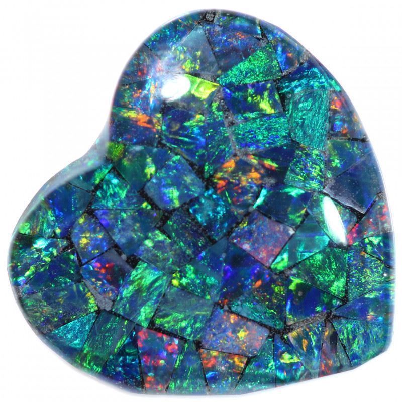 Pietre preziose: Australian Opal Triplet Mosaic Herz 4.50 – Nuovo (secondo la descrizione) da Bern venduto da Grindelwaldaus 1