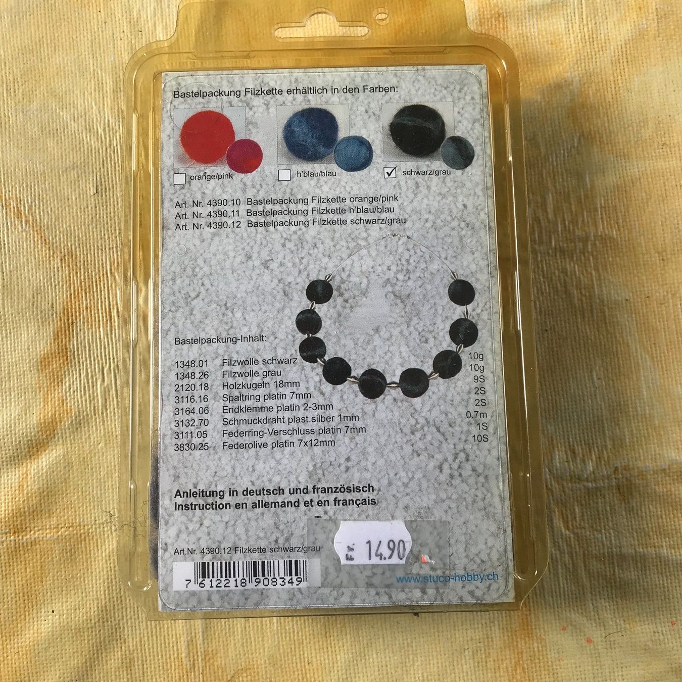 Kit bricolage: FILZKETTE SCHWARZ / BASTELPACKUNG – Nuovo e nell'imballaggio originale da Ostermundigen venduto da wini63 3