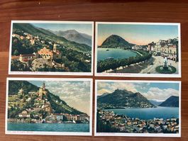 AK  Lot 4 Karten Aquarello Bender  Tessin ungelaufen (G2093)