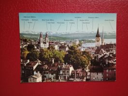 Zürich teilansicht mit Alpen Beschrieb