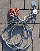 Drahtseile 10 mm, mit Schlaufe und Hacken. 2 Stk.