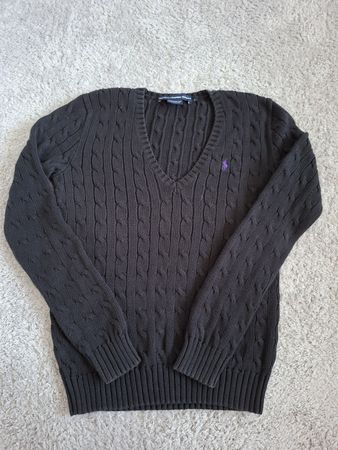 Pull Ralph Lauren Sport femme col V tricot torsadé taille M