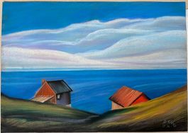 Am Meer: handgemaltes ORIGINAL, A3, signiert