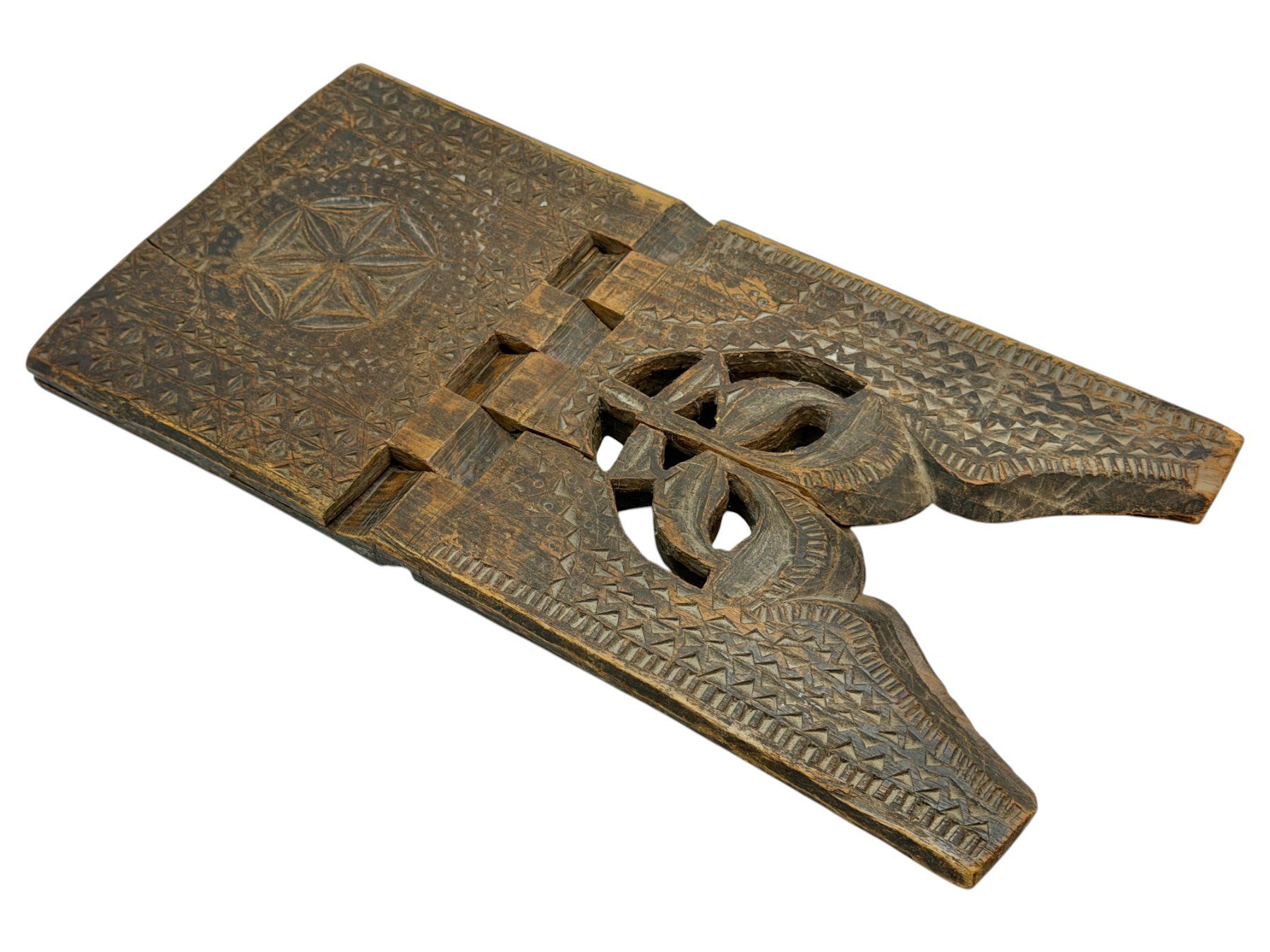 Sculptures & Statues: Porte coran teck sculpté motifs géométrique, Java, Indonésie – D'occasion à Morges par DidisLuxeFinds 5