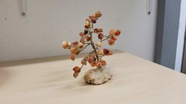 Glücksbaum mit Karneol-Steinen, ca. 12cm hoch, Top Zustand!