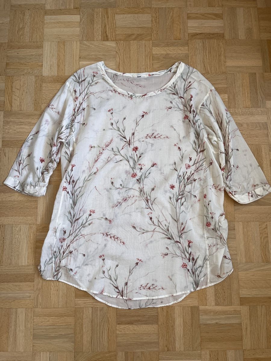 High Camicette: Bluse HIGH Use Grösse 38 floral weiss 3/4 Arm – Usato da Zürich venduto da Kleanthy 4