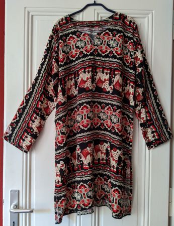 Robe-tunique indienne motif éléphants M-L-XL
