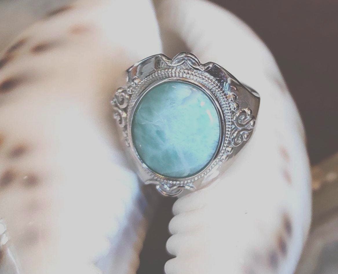 Ringe: HANDGEM. 925° PLATINUM PLÄITID LARIMARST.RING MP DM 18,5; 19 – Neu (gemäss Beschreibung) aus Weiningen ZH von actera 4