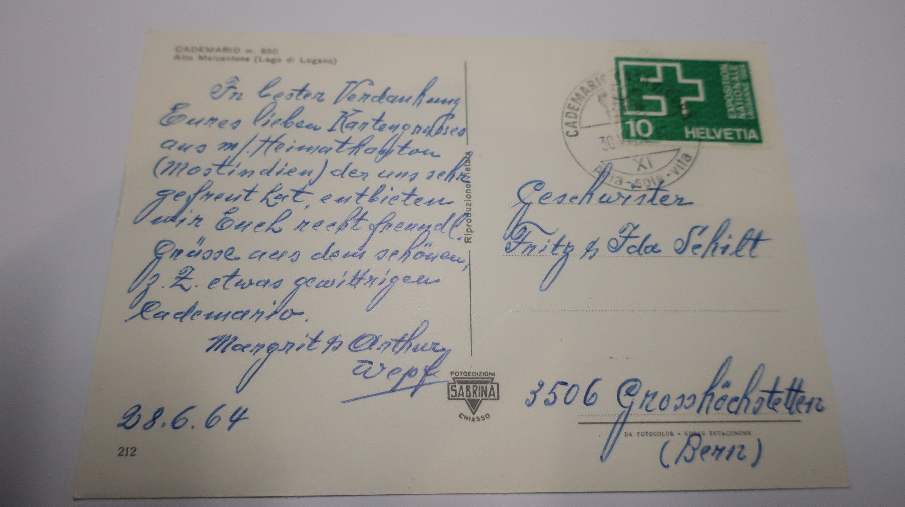 Cartes postales: Cademario  Multivues 1964 – D'occasion à Cormoret par Pascalll2001 3