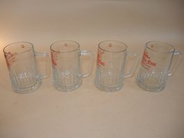 4 Gläser Humpen thurella Saft tudor Made in England