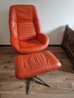 Designer's Armchairs with matching foot stools - set of 2