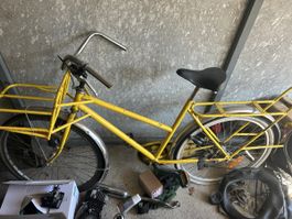 Vélo de livraison jaune cadre acier occasion état correct
